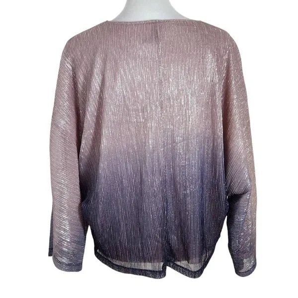 Anthropologie Metallic Gray and Pink Top Size Medium Anthropologie Ombre Blouse - Image 2