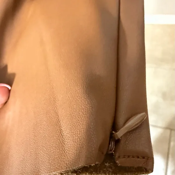 Zara women’s Tan pleather Pants - Image 3