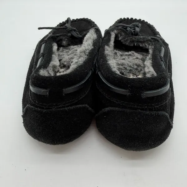 Minnetonka Women's Cally Moccasin Casual Cozy Black Suede Leather size 7 - Image 4
