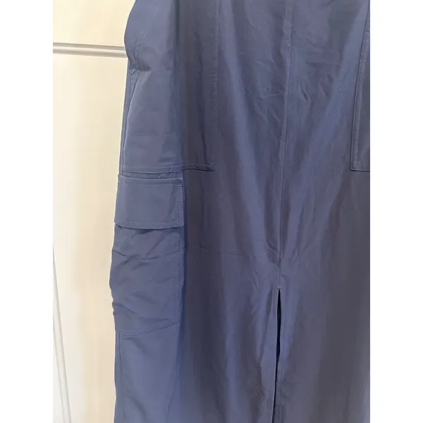 Athleta Navy brooklyn heights Cargo Midi Skirt Utility Travel Slit Womens 14 - Image 5