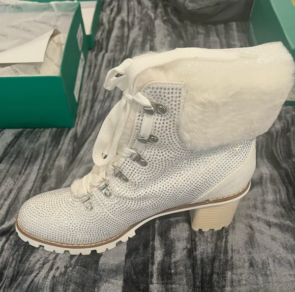 Elegant White Fur-Lined Women's Boots by Lauren Lorraine - Image 4