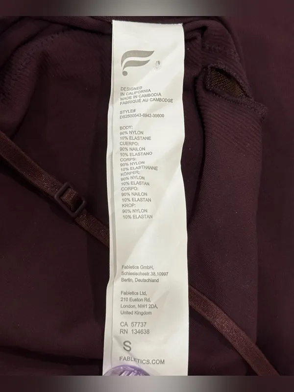 Fabletics Strappy Seamless Maxi Dress Small Oxblood Burgundy Bodycon Minimal - Image 9