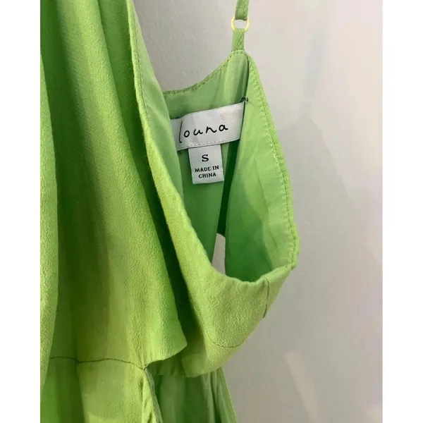 Louna Designer Halter Cutout Midi Green Slit Dress Size Small‎ $265 - Image 7