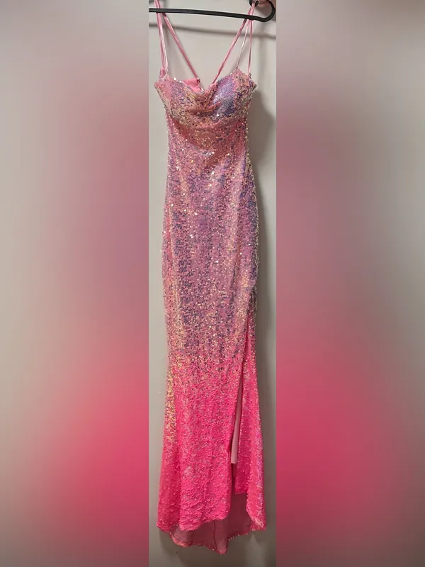 Jump Apparel Pink Multicolor Sequin Maxi Dress — Juniors’ Size 3/4 (S) - Image 3