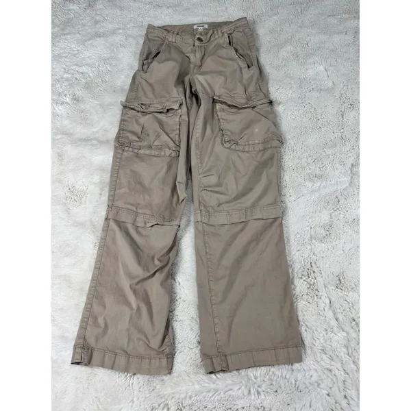 Garage Tan Cargo Pants Utility Workwear Y2K Khaki Straight Leg Size 3 - Image 2