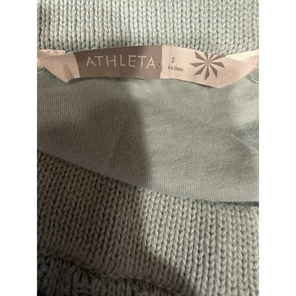 Athleta Crochet Knit Skirt Mint Green Cotton Eyelet Scalloped Hem SizeSmall Boho - Image 6
