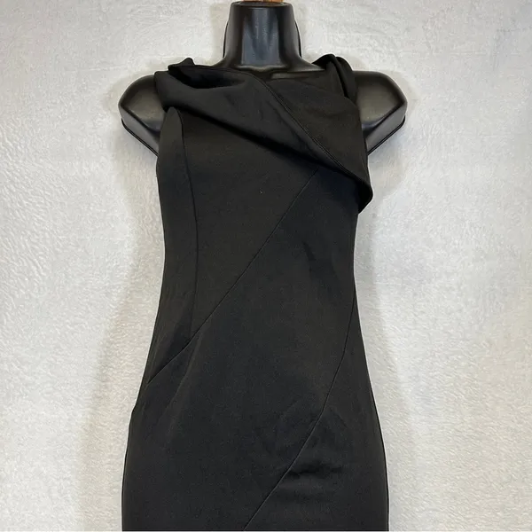 Metisu Black One Shoulder Split Fishtail Mermaid‎ Maxi Dress Size XS - Image 2