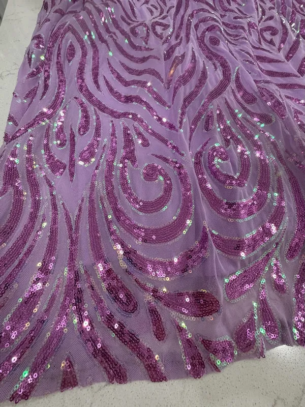 Lavender Sequin Maxi Dress with V - Image 4