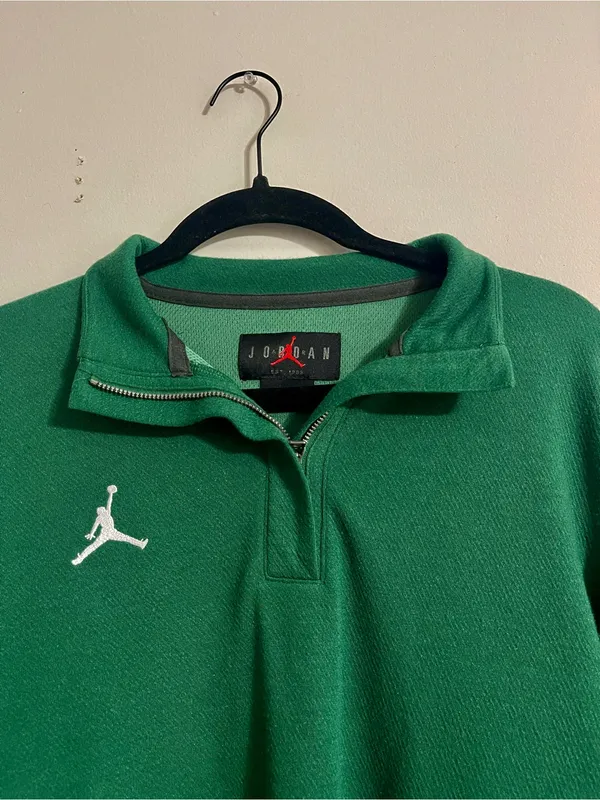 Nike Jordan Dri-fit Jumpman 1/4 Zip Long Sleeve Green Top DQ7917 Women’s Sz L - Image 2