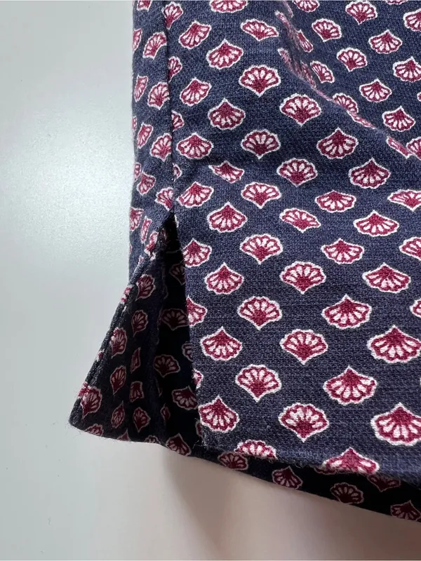 Gap Cropped Paperbag Waist Pants Navy Print Tie Waist Size 8 Capri - Image 8