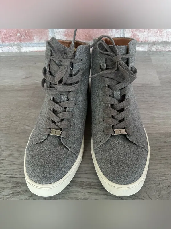 Frye Ivy High Top Shoes Sneakers Women’s 9 Gray Wool Classic Casual - Image 2