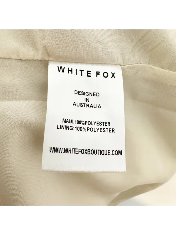 White Fox On‎ The List Skirt Small Beige Faux Cargo Mini Slit Baddie Vegas Party - Image 7