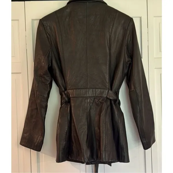 Nine West Vintage 100% genuine leather zip front jacket M - Image 14