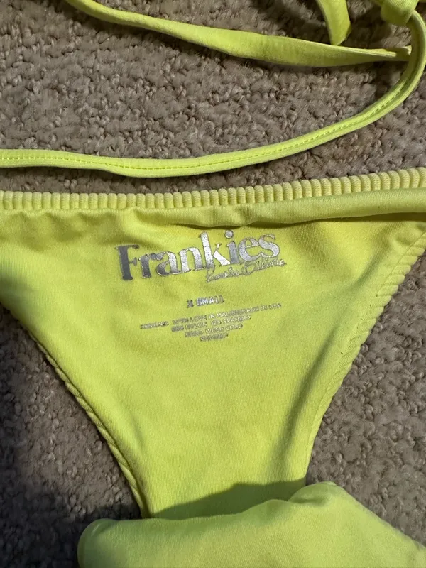Frankie’s Bikinis Willa ribbed bikini set neon yellow - Image 3