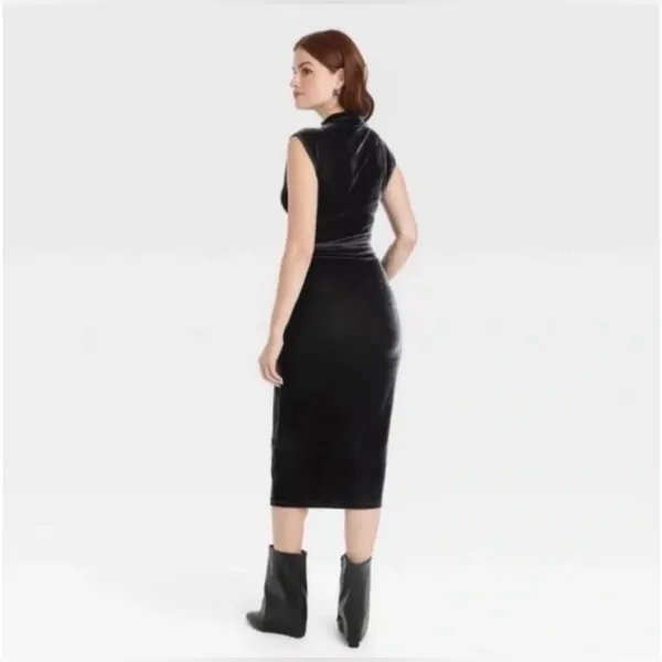 A New Day Women’s‎ velvet velour side ruched draped bodycon dress size M - Image 2
