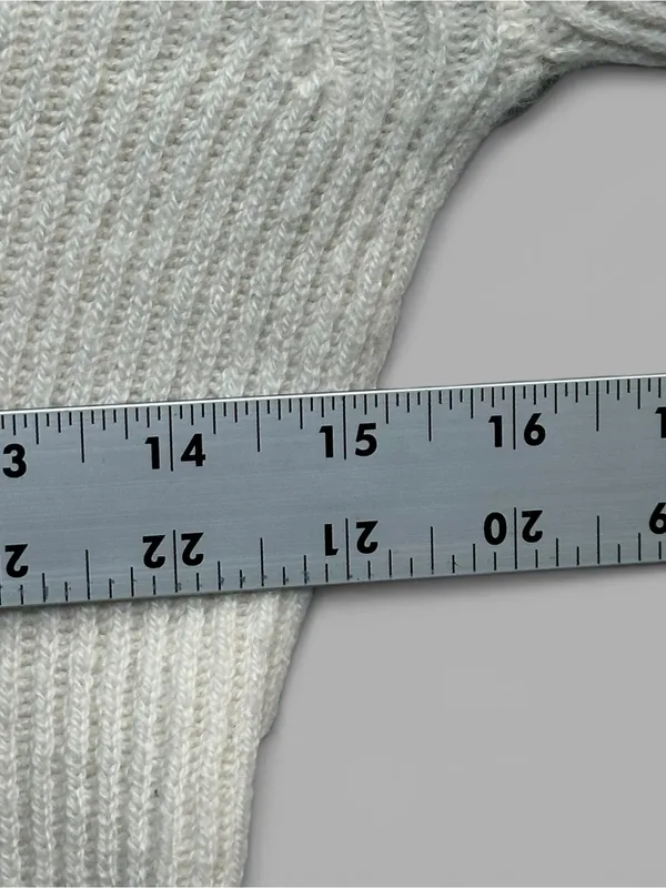 Madewell Wool Cashmere Scoop Neck Ribbed Sweater Ivory Size M AS IS - Image 6