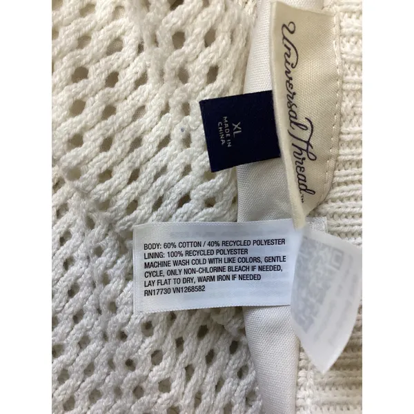 Universal Thread Cream Crochet‎ Midi Skirt XL NWT Knit Side Slit Lined NWT - Image 4