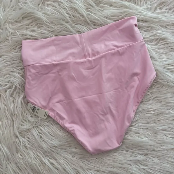 Aerie High Rise Full Coverage Crossover Bikini Bottom Bloom Small - Image 5