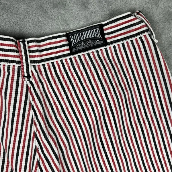 VTG Rough Rider Red Black Pin Striped Jeans Women‎ Sz 9/10 Western Cowgirl 90s - Image 4