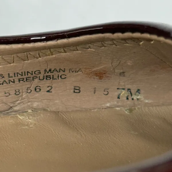 Tory Burch Reva Ballet Flats Burgundy Patent Leather Gold Medallion Womens‎ 7M - Image 9