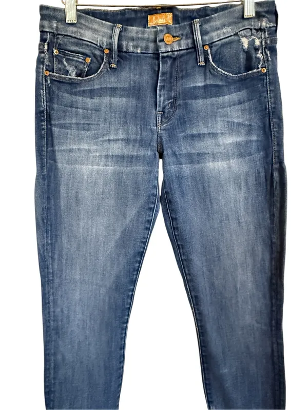 MOTHER The Looker Tequila Truth Skinny Jeans Distressed Women’s Size 28 - Image 2