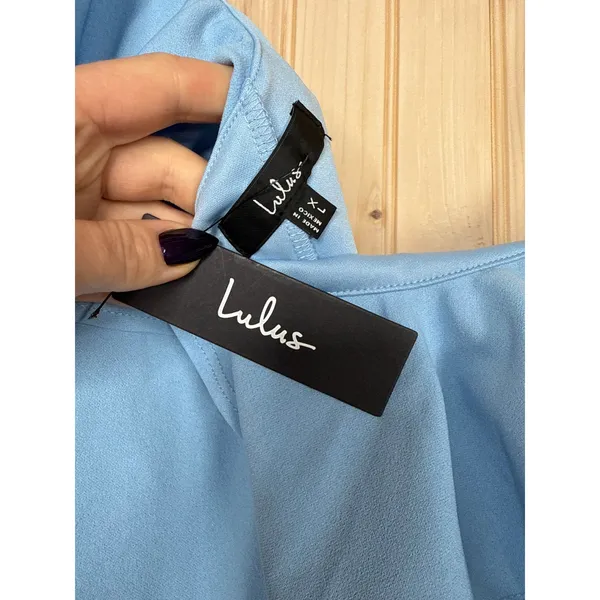 NWT Lulus Last Forever Powder Blue One-Shoulder Ruffle Maxi Dress Banquet Sz XL - Image 8