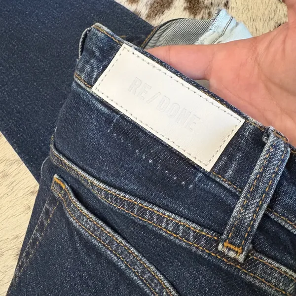 RE/DONE‎ High Rise Ankle Crop Jeans In Dark Rinse Size 26 - Image 5