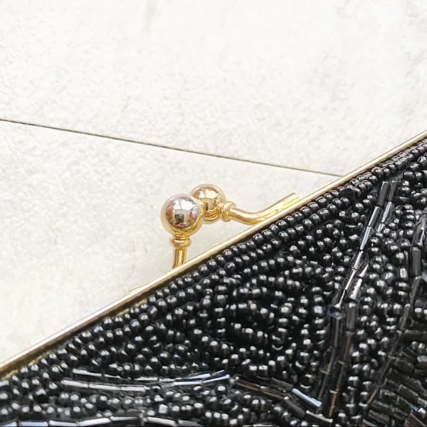 Vintage Black Beaded Evening Bag - Image 13