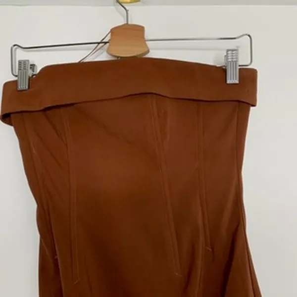 With Jean Chloe Chocolate Brown Corset Mini Dress Womens Size XS - Image 7