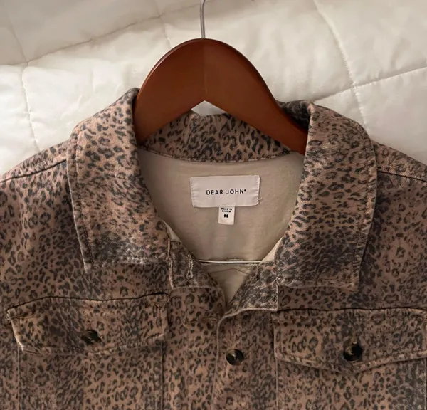 Dear John Leopard Denim Jacket coat animal print - Image 5