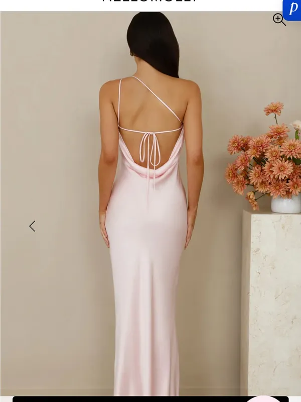 Hello Molly Backless Satin Slip Dress in Blush Pink - Image 4