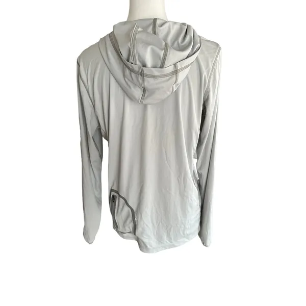 L.L. Bean Medium Long Sleeve Hooded Activewear Gray - Image 3