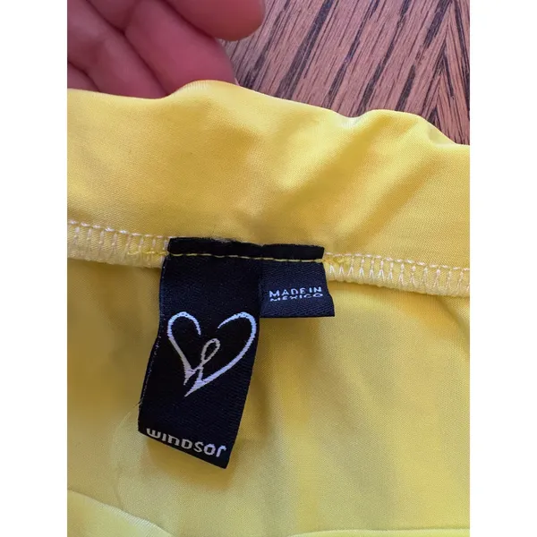 Windsor Yellow Ruched Halter Top and Ruffle Mini Skirt Set 17553ST-T XS - Image 10