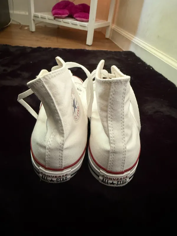 White Converse High-Top Sneakers - Image 2