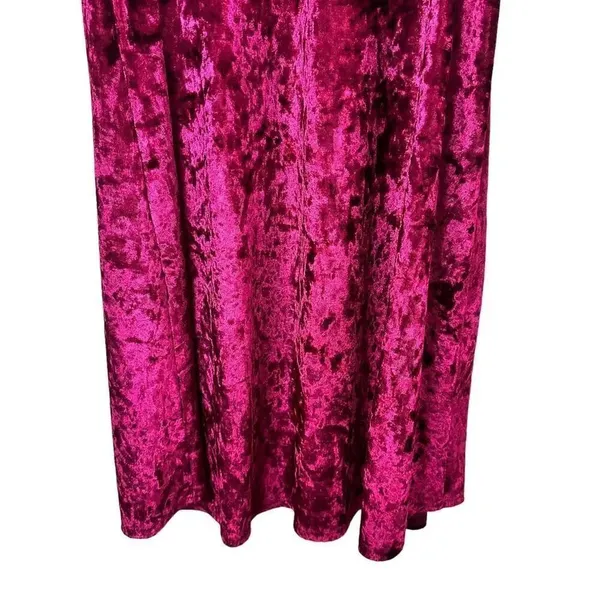 Altar’d State Burgundy Red Crushed Velvet Choker Dress Size Medium - Image 9