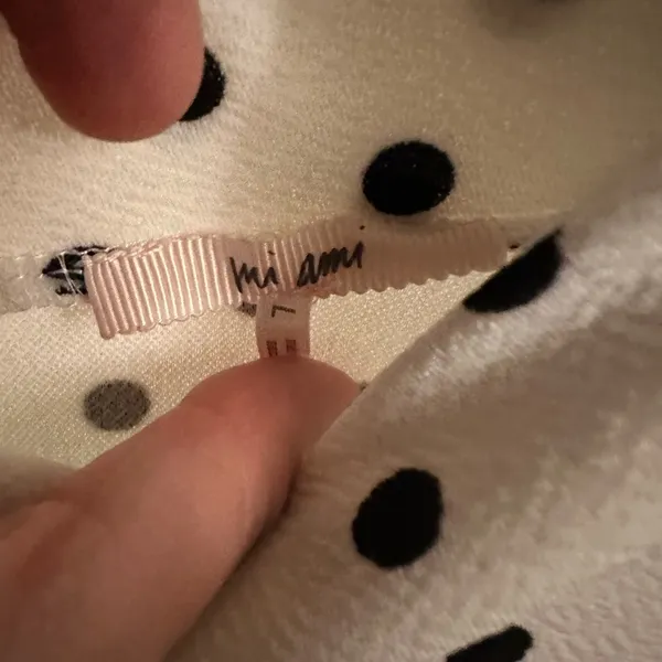 NWOT Francesca’s Mi Ami Babydoll Dress White and Black Polka Dot L - Image 3