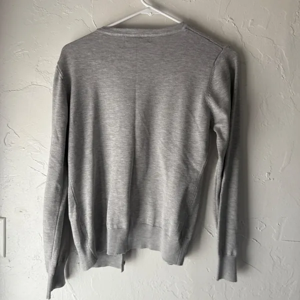 Grace Karin Womens Cardigan‎ Sweater Gray V Neck Button Front Knit Preppy Medium - Image 8