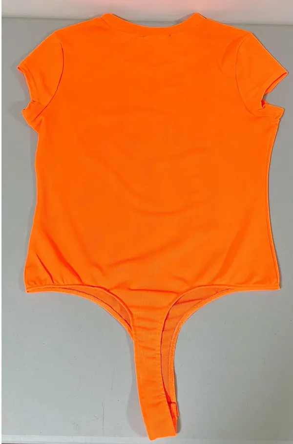 Akira Neon Orange Mesh Sheer Short Sleeve T-Shirt Bodysuit Onesie Top Tee Size L ❤️‍🔥 - Image 2