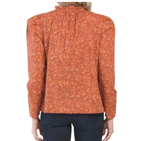 House of Harlow 1960 Puff Shoulder Long Sleeve Printed Top Size M - Image 9