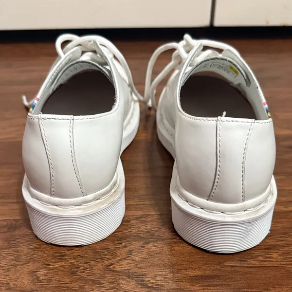 💙💖 Dr. Martens 1461 for‎ Pride White Smooth Boots Rainbow Stripe Derby Oxford - Image 5