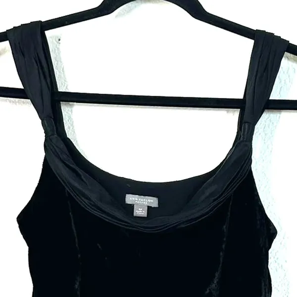 M Top Sleeveless velvet Cami Tank Top Vintage 90s Velvet Black Whimsigoth Grunge - Image 6
