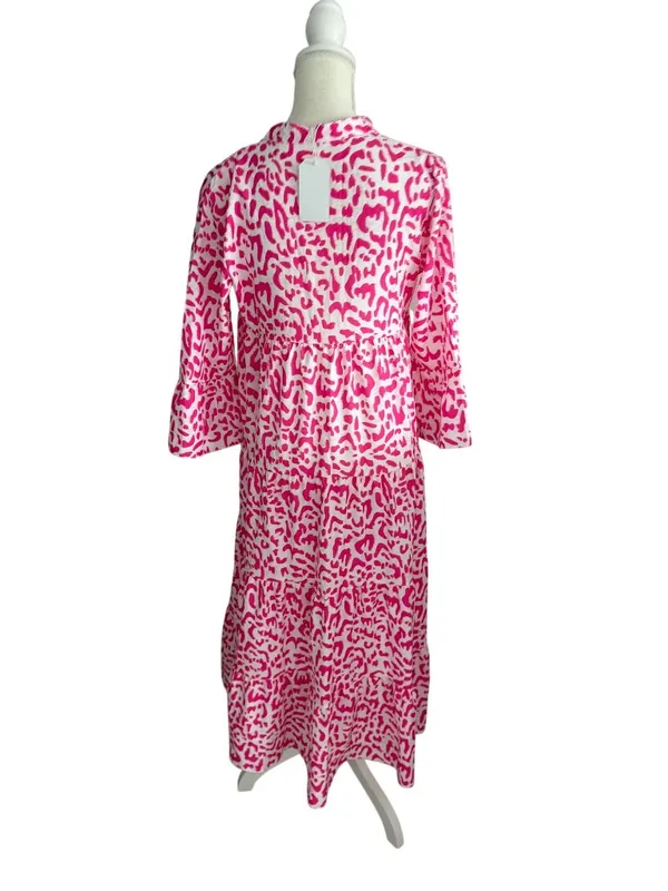 MADE WITH LOVE Pink White Animal Print Maxi Dress Size Small NEW NWT - Image 6