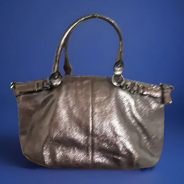 Coach Madison Sophia 18816 Gunmetal Metallic Leather Satchel Handbag Purse GUC - Image 2