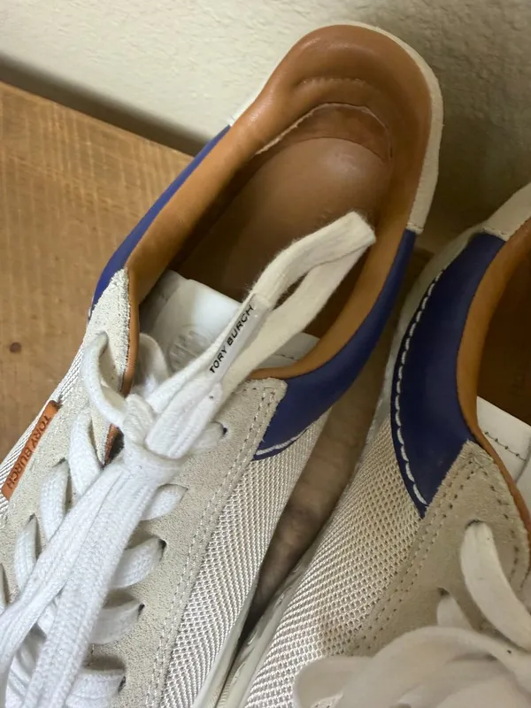 Tory Burch Ladybug Low Top Sneaker Cream & Blue Size 8 - Image 6