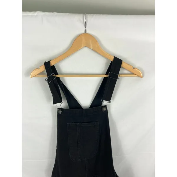 Black Distressed Short Overalls Size Small - Image 4