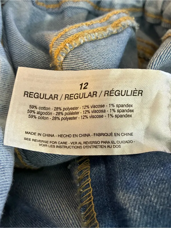 Vintage America Paperbag Waist Jeans High Rise Tapered Stretch Light Wash 12 - Image 4