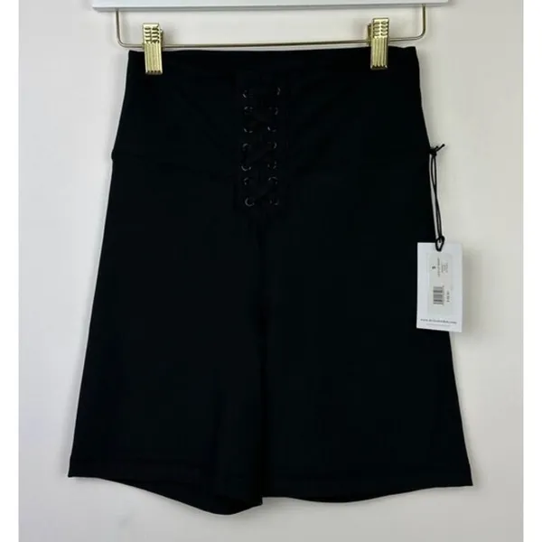 WeWoreWhat Lace Up Biker Shorts Black Revolve Stretch Athleisure Womens XL NWT - Image 6