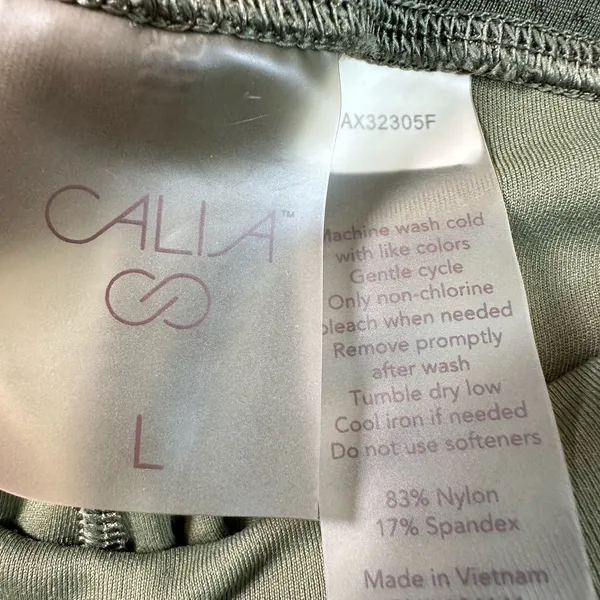 Calia Olive Green High Rise Athletic Leggings with Pockets AX32305F Large - Image 4