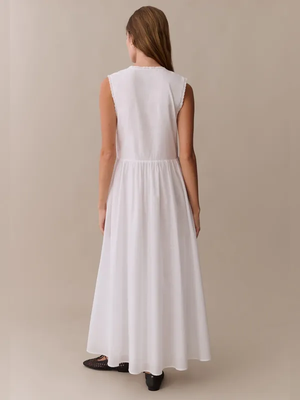 NWT Few Moda Sonnet Maxi Dress size Medium M cotton white Kourt - Image 2