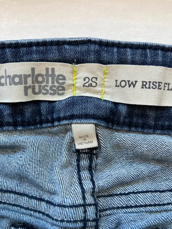 Charlotte Russe Low Rise Flare Jeans Y2K Dark Wash Size 2S - Image 16